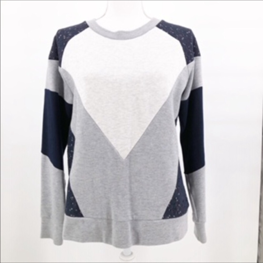 J. Crew Color block Sweatshirt with lace accents